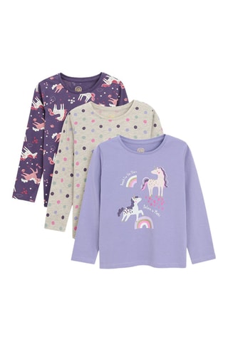 3 T-shirts - Gemêleerd Paars