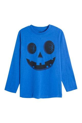 T-shirt Gemêleerd Kobaltblauw