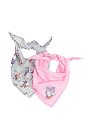 2 foulards Daisy Disney rose et gris clair
