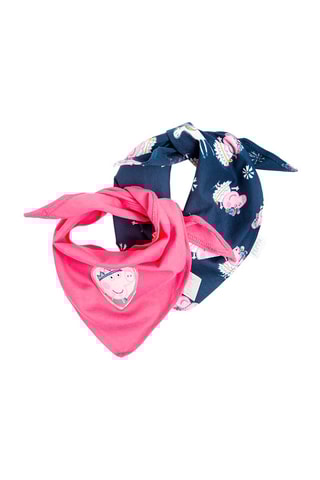 2 foulards Peppa Pig Fuchsia et bleu marine