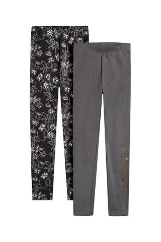2 Leggings Zwart en Antraciet