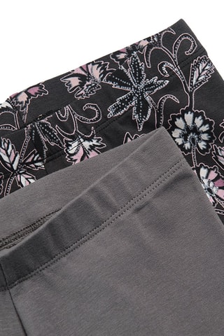 2 Leggings Zwart en Antraciet