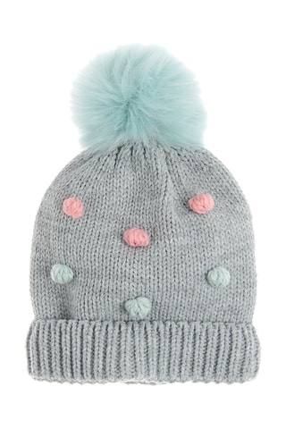Muts met Pompon Gemêleerd Grijs