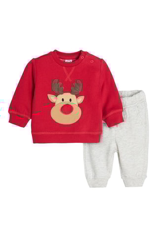 Sweater en Joggingbroek Rood en Gemêleerd Lichtgrijs