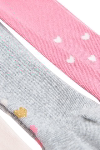 3 Maillots Poederroze, gemêleerd grijs en fuchsia