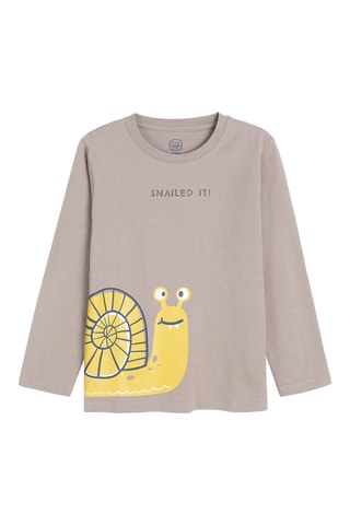 T-shirt Gemêleerd Beige