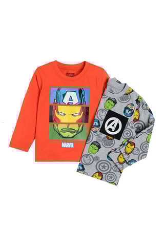 2 T-shirts Avengers Marvel Oranje en Grijs