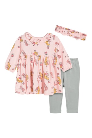 3-Delige Pyjama Aurora Doornroosje Disney Roze en Lichtgrijs