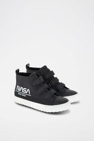 Hoge Platform Sneakers NASA Zwart en Wit