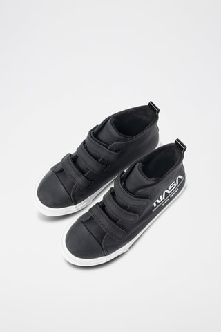 Hoge Platform Sneakers NASA Zwart en Wit