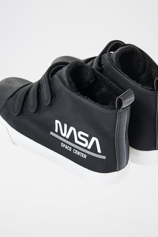 Hoge Platform Sneakers NASA Zwart en Wit