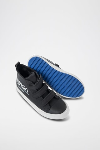 Hoge Platform Sneakers NASA Zwart en Wit