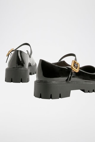 Babies com plataforma envernizada - Preto
