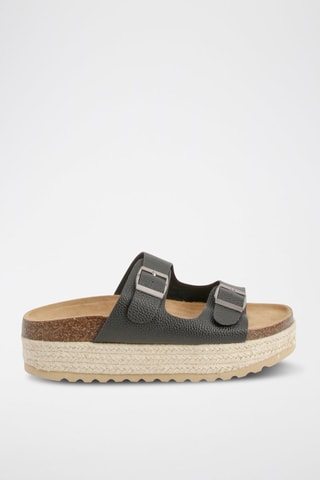 Mules com plataforma - Preto