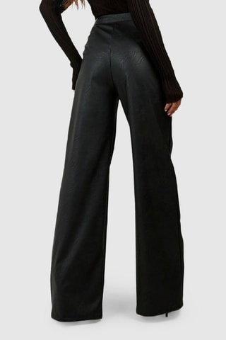 Pantalon wide legs taille haute - Noir