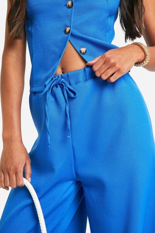 Pantalon wide legs - Bleu