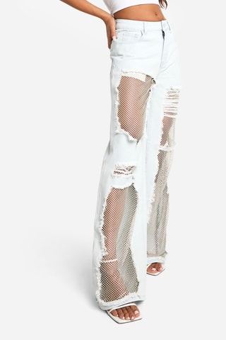 Jean wide legs taille haute - Bleu clair
