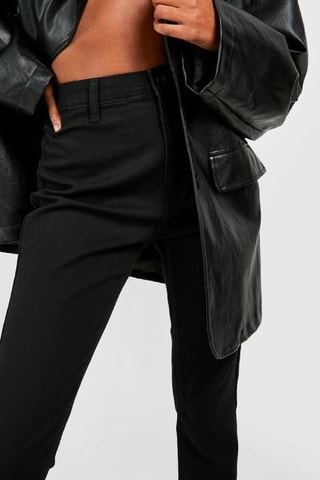 Calças de ganga skinny de cintura alta - Preto