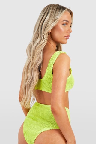 Bas de maillot taille haute - Jaune