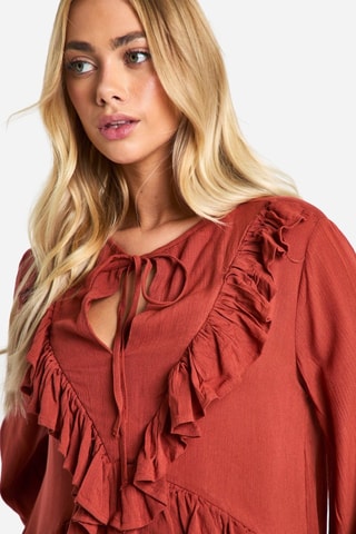 Robe volantée - Terracotta