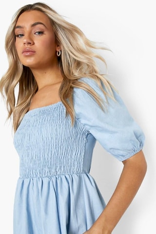 Robe midi - Bleu