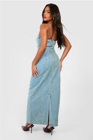 Robe bustier en jean - Bleu
