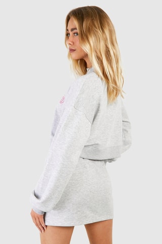 Sweat curta - Cinzento-claro mesclado