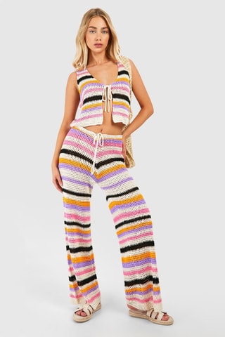 Gilet et pantalon wide legs - Rose