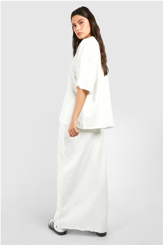 T-shirt oversize et jupe longue - Ecru