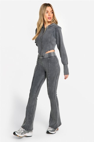 Sweat com capuz e calças flare - Antracite