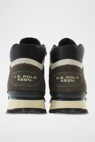 Sneakers subidos de nobuck Aron Castanho e verde