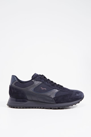 Sapatilhas em couro - Cinzento e azul - Harmont & Blaine