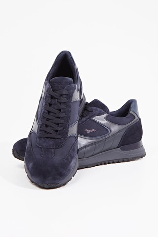 Sapatilhas em couro - Cinzento e azul - Harmont & Blaine