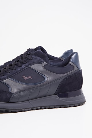 Sapatilhas em couro - Cinzento e azul - Harmont & Blaine
