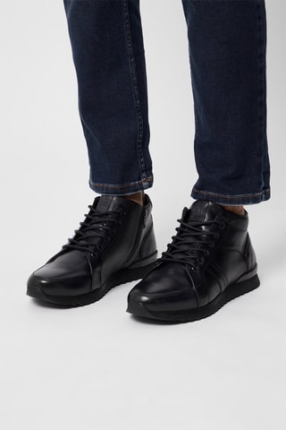 Sapatilhas subidas em couro - Azul-escuro - Harmont & Blaine Jeans