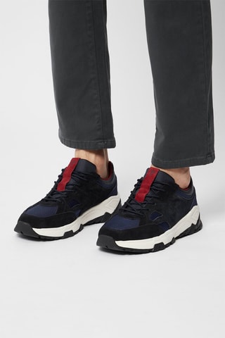 Sneakers em nobuck - Preto e azul - Harmont & Blaine Jeans