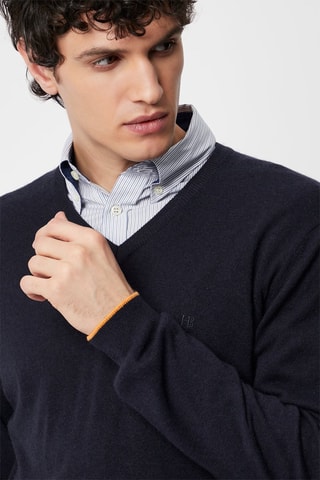 Camisola de lã - Azul-escuro - Harmont & Blaine Jeans