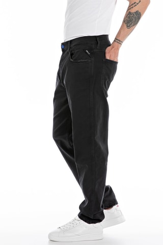 Calças de ganga Relaxed Tapered Sandot - Preto