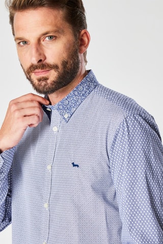 Camisa Branco e azul-marinho - Harmont & Blaine