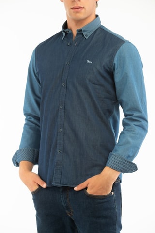 Camisa de ganga - Azul -  Harmont & Blaine