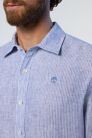 Camisa regular de linho - Azul