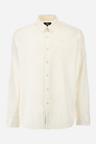 Camisa regular em linho - Bege