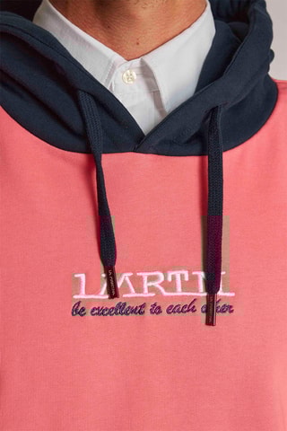 Sweat polar com capuz Rosa-camélia