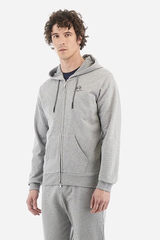 Sweat regular com capuz - Cinzento mesclado