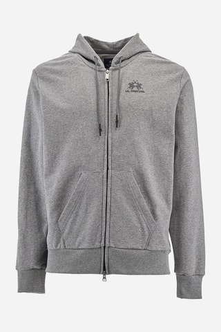 Sweat regular com capuz - Cinzento mesclado