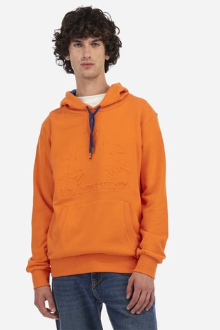 Sweat regular com capuz - Laranja