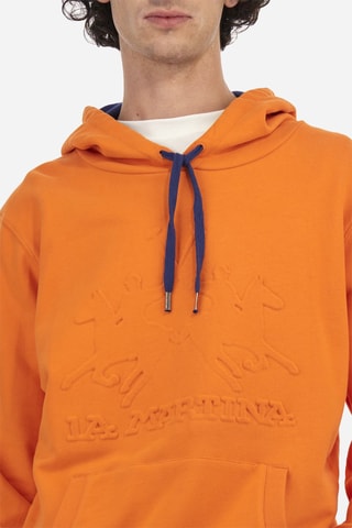 Sweat regular com capuz - Laranja