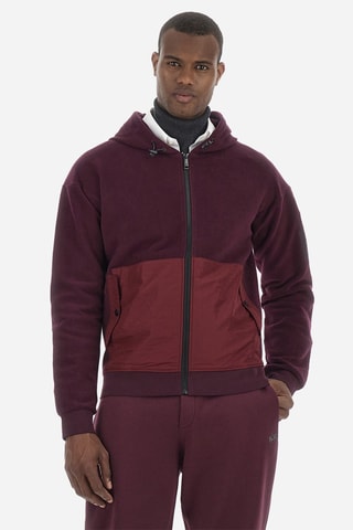 Sweat reversível regular com capuz - Bordô