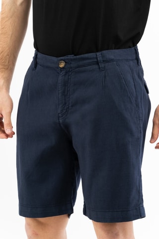Bermudas em linho - Azul