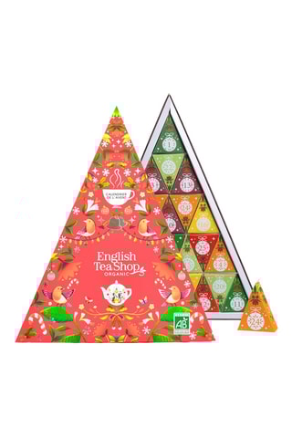 Calendrier de l'avent triangle rouge 25 sachets pyramides - 50 g